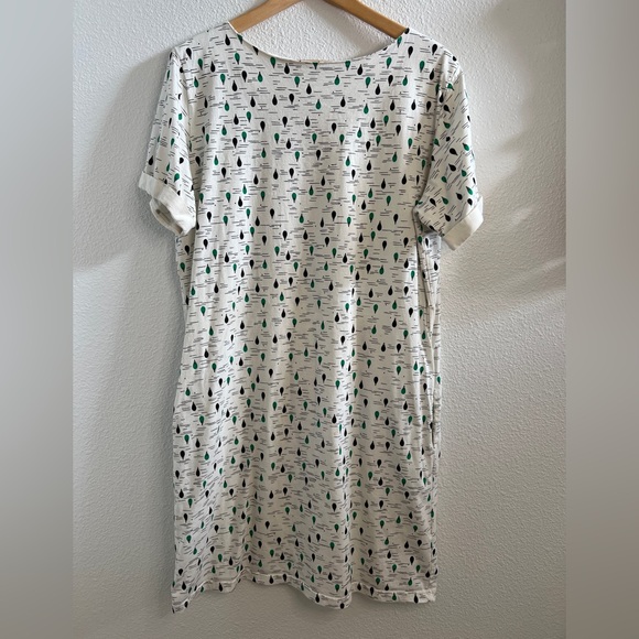 People Tree Dresses & Skirts - Organic Cotton Womens SIze 16 Cream Relaxed Comfy Spring T Shirt Adventure Dress